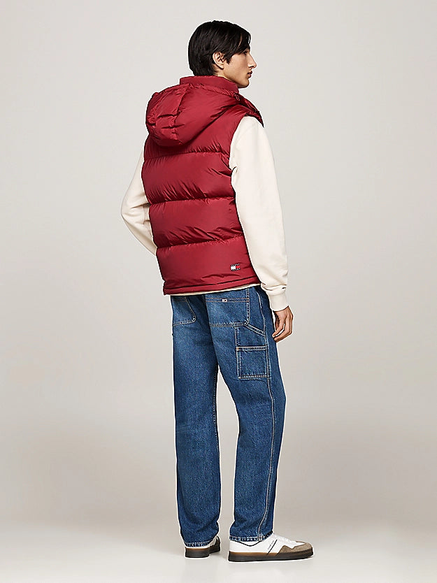 Tommy Jeans Down Zip-Thru Alaska Pánska Vesta Bordová