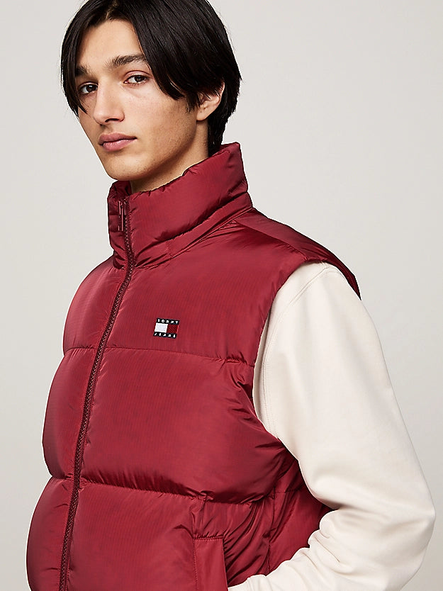 Tommy Jeans Down Zip-Thru Alaska Pánska Vesta Bordová