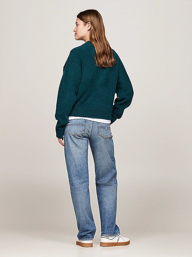 Tommy Jeans Mélange Relaxed Jumper with Wool dámský pulóver