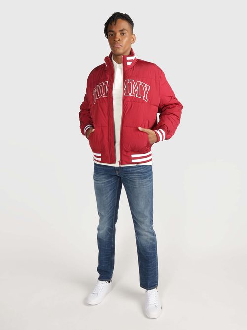 Tommy Jeans pánska bunda červená