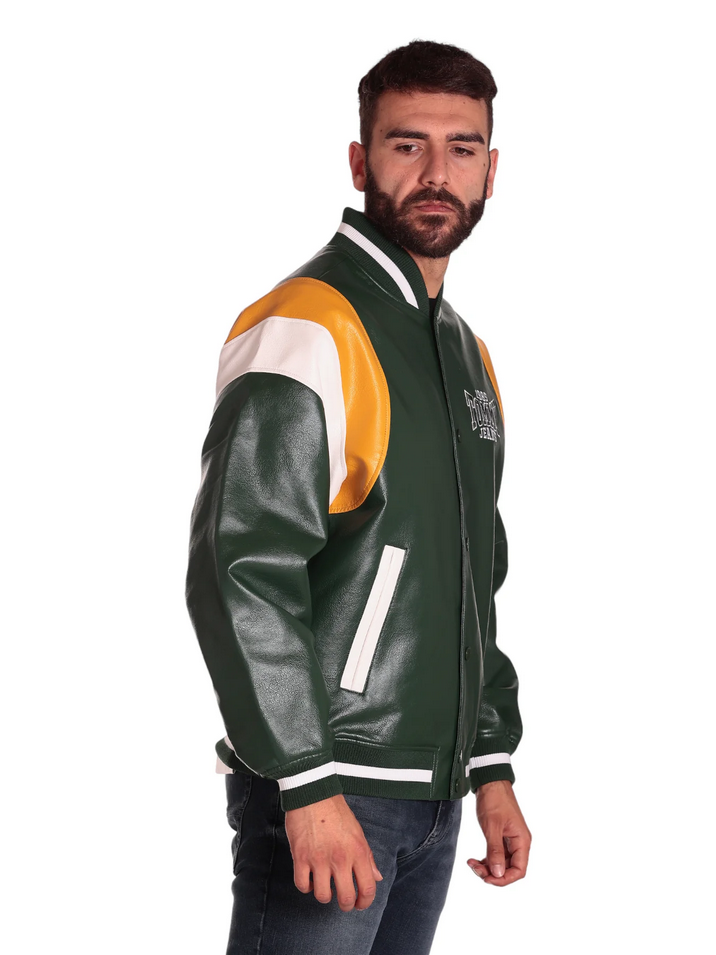 Tommy Jeans pánska bunda zelená s farebnými detailmi