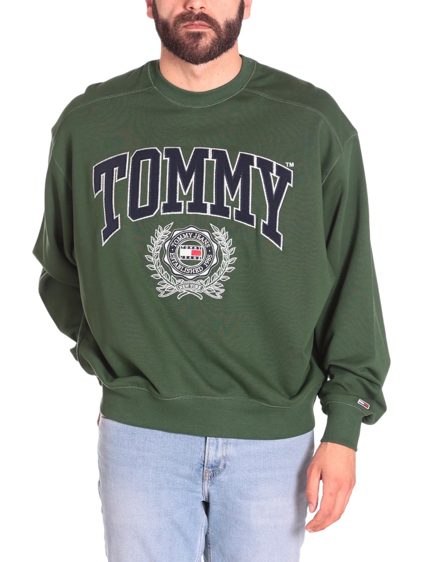Tommy Jeans pánska mikina zelená s logom