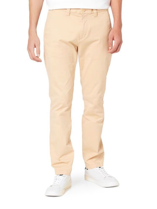 Tommy Jeans pánske chino nohavice béžové