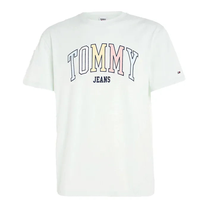 Tommy Jeans pánske tričko bledozelené s logom