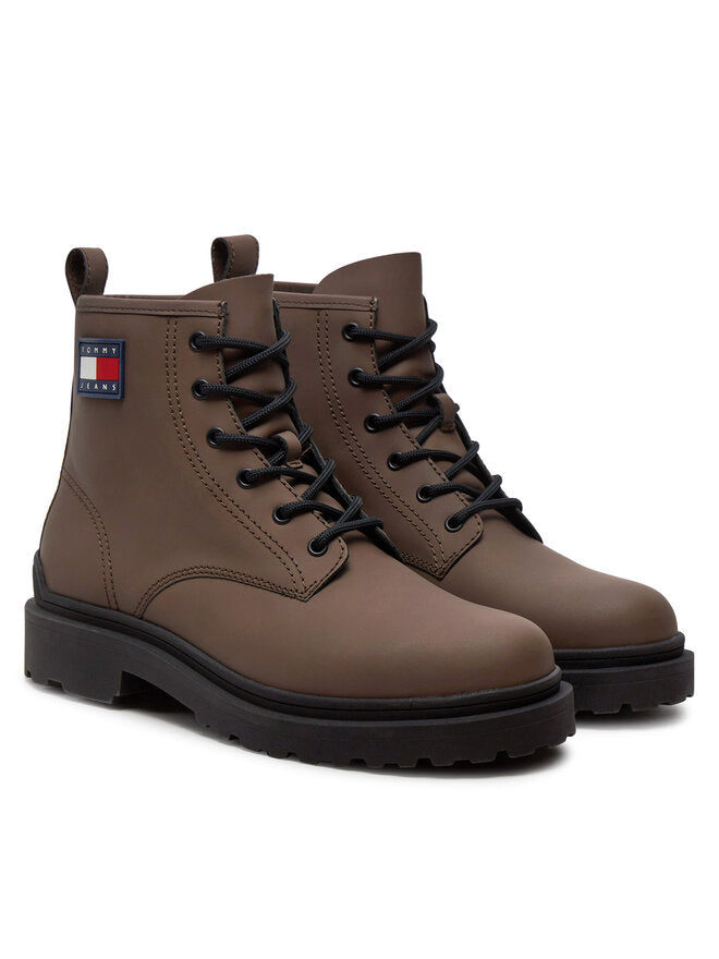 Tommy Jeans pánske outdoorové topánky hnedé
