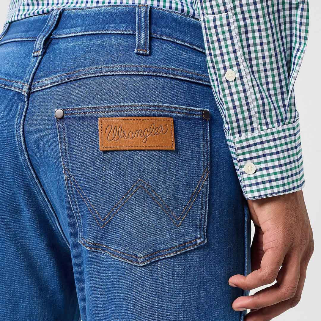 Wrangler Larston Men’s Jeans Slim Tapered - Rustic pánske rifle