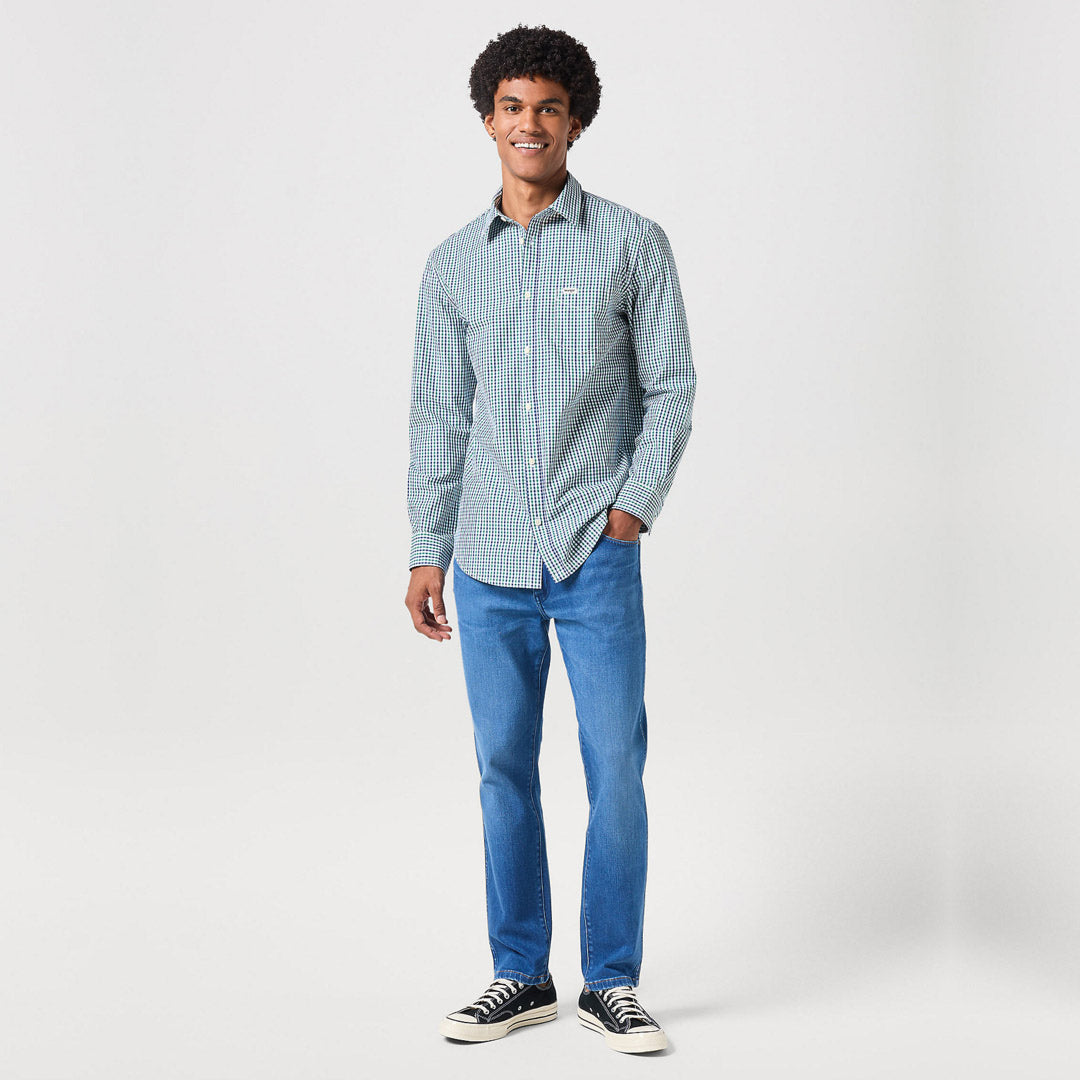 Wrangler Larston Men’s Jeans Slim Tapered - Rustic pánske rifle