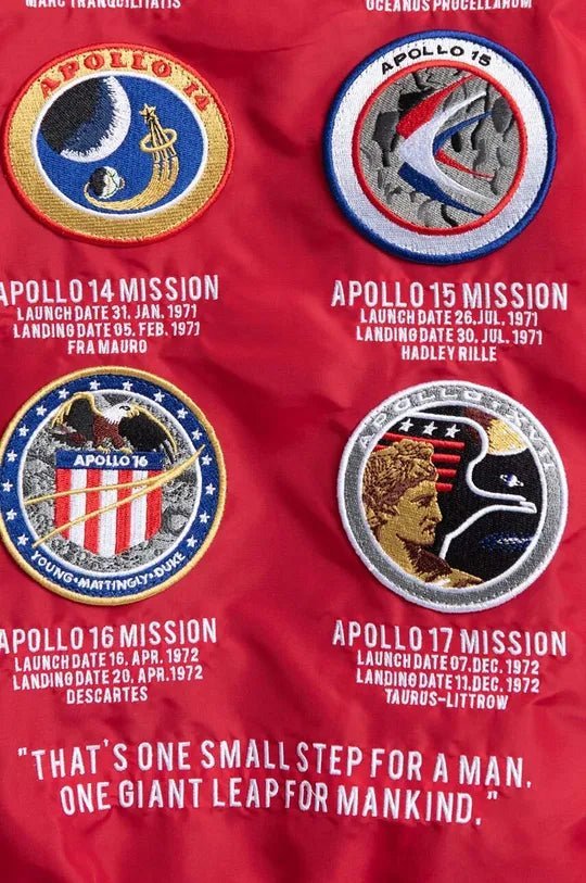 Alpha Industries pánska bomber bunda NASA červená s kapucňou - Original Brands