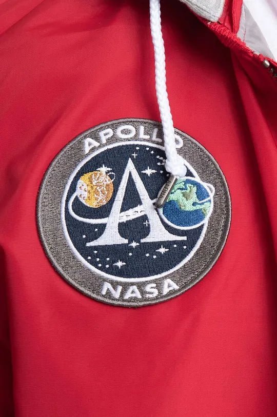 Alpha Industries pánska bomber bunda NASA červená s kapucňou - Original Brands