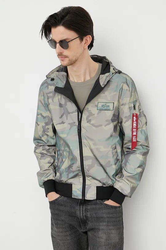Alpha Industries pánska bunda s kapucňou vzorovaná - Original Brands
