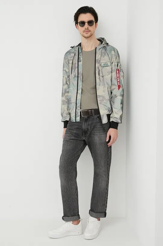 Alpha Industries pánska bunda s kapucňou vzorovaná - Original Brands