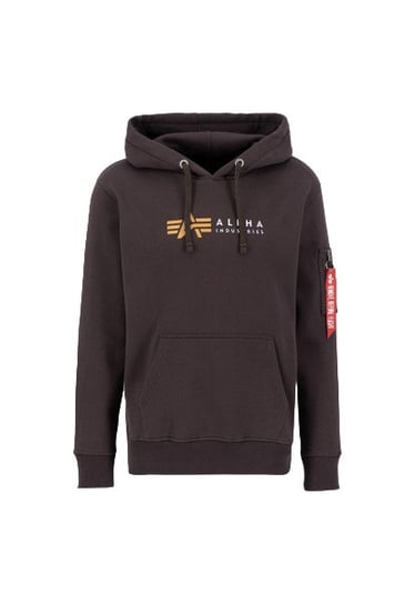 Alpha Industries pánska mikina Alpha Label čierna s kapucňou - Original Brands