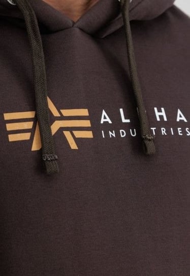 Alpha Industries pánska mikina Alpha Label čierna s kapucňou - Original Brands