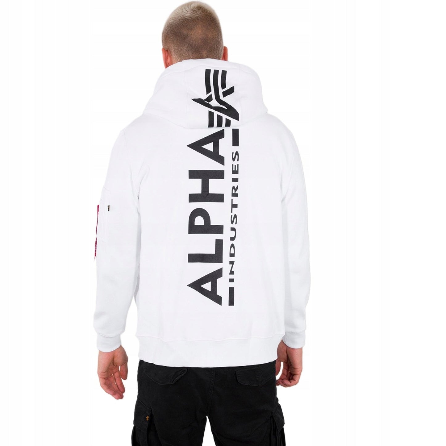 Alpha Industries pánska mikina Back Print Zip Hoody biela - Original Brands