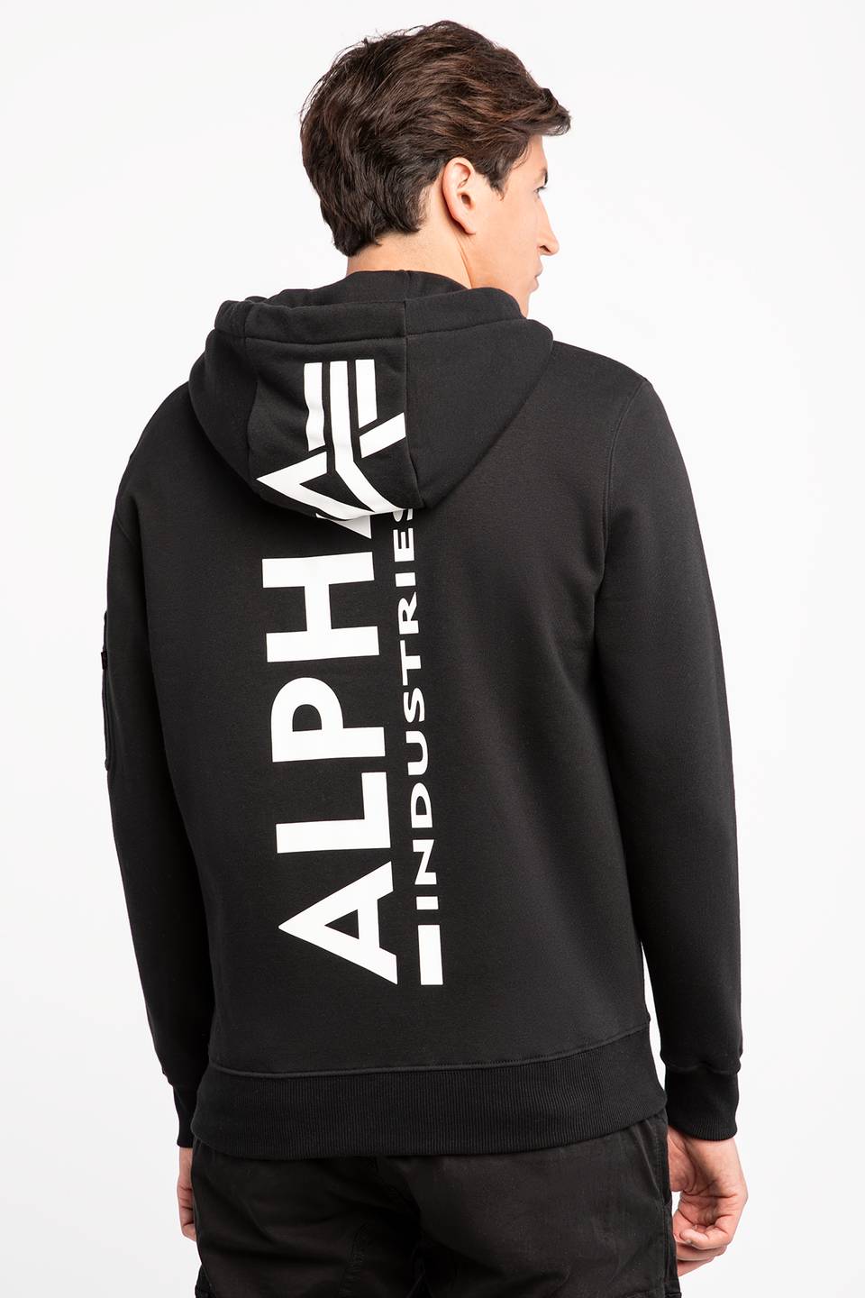 Alpha Industries pánska mikina Back Print Zip Hoody čierna - Original Brands
