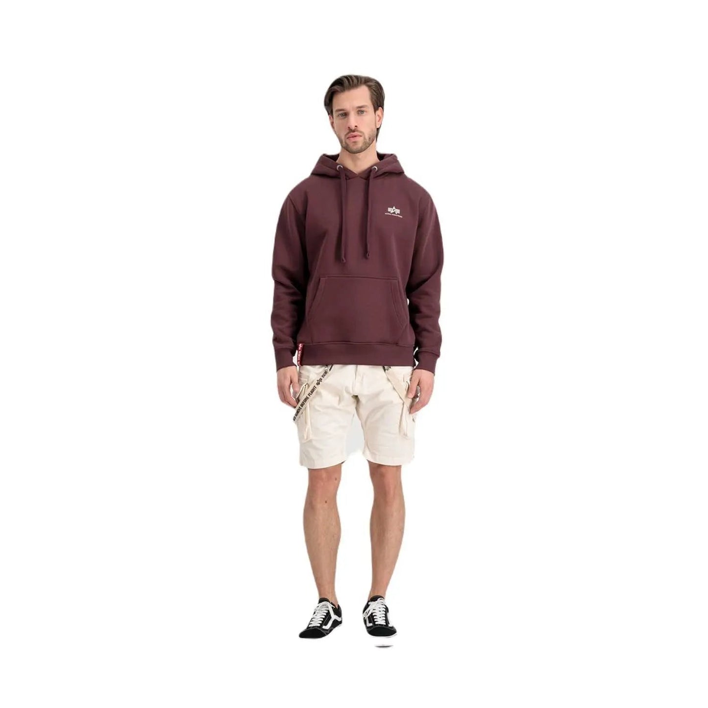 Alpha Industries pánska mikina Basic Small Logo bordová - Original Brands