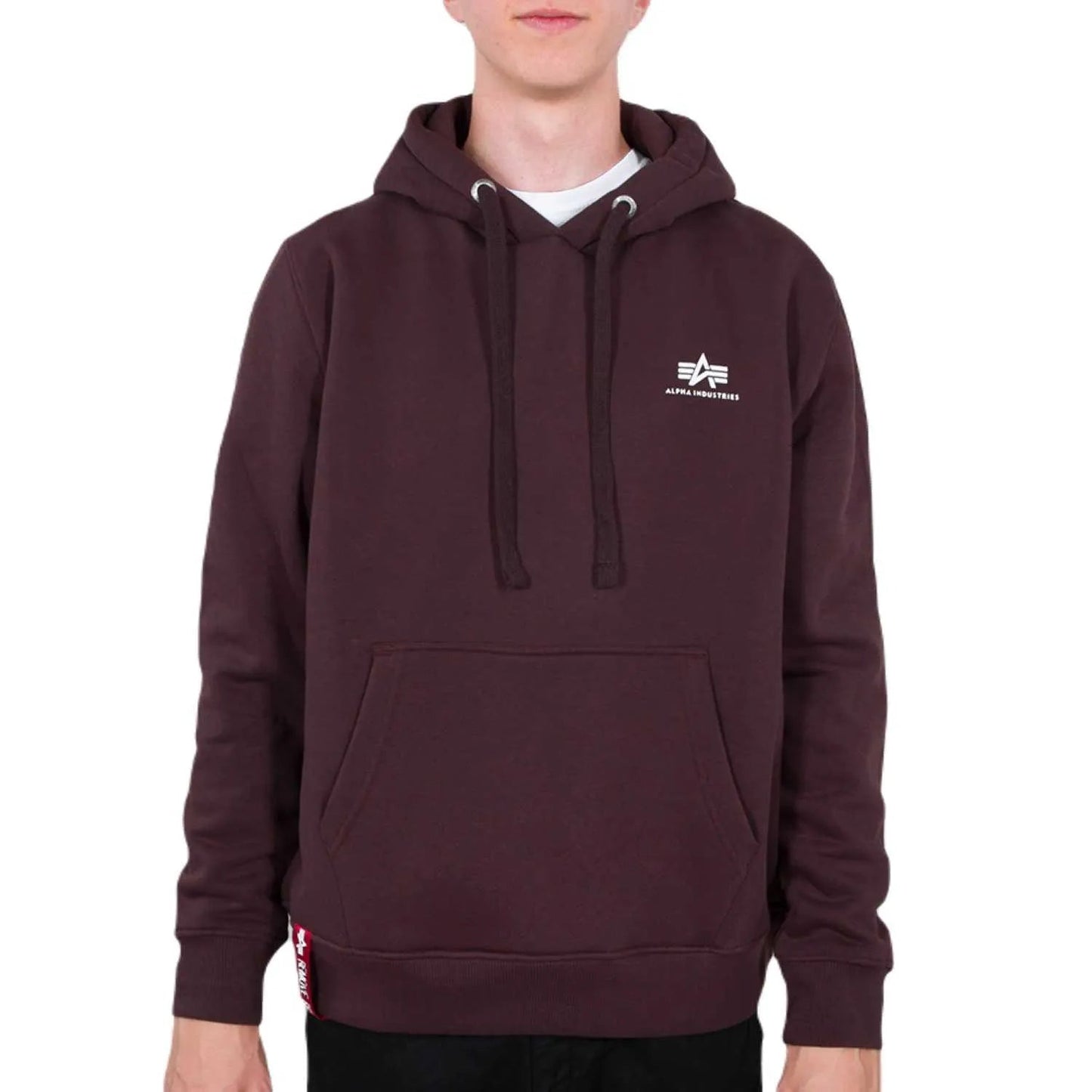 Alpha Industries pánska mikina Basic Small Logo bordová - Original Brands