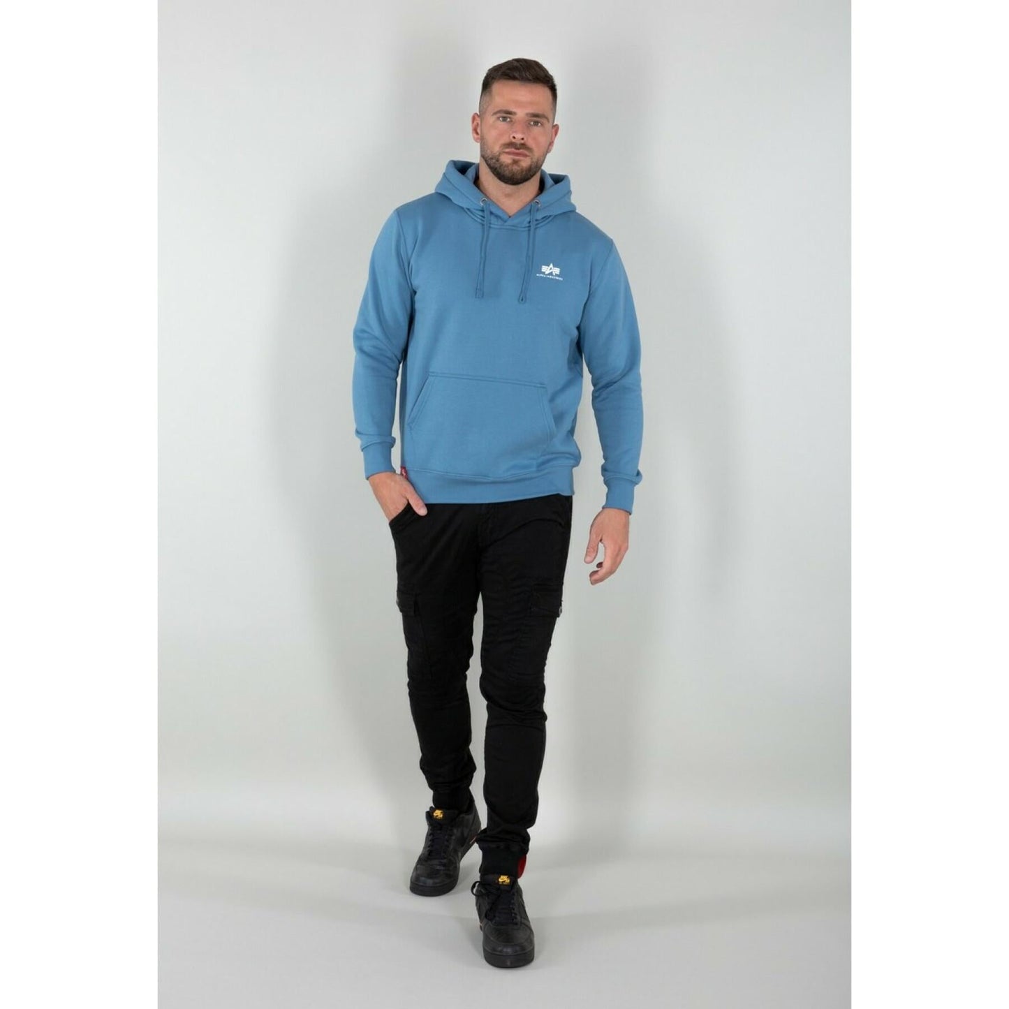 Alpha Industries pánska mikina Basic Small Logo modrá - Original Brands