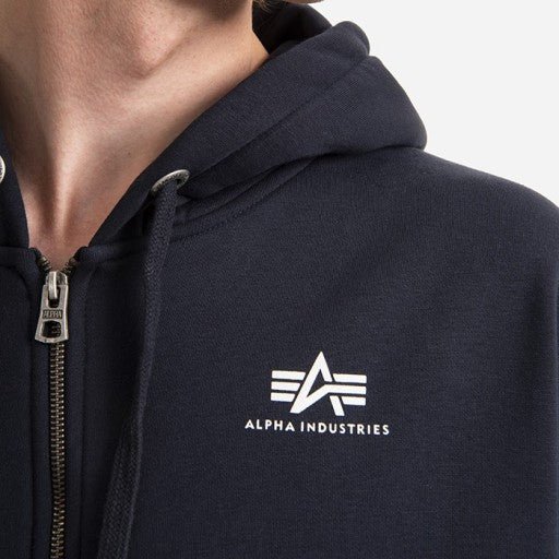 Alpha Industries pánska mikina Basic Zip Hoody tmavomodrá - Original Brands