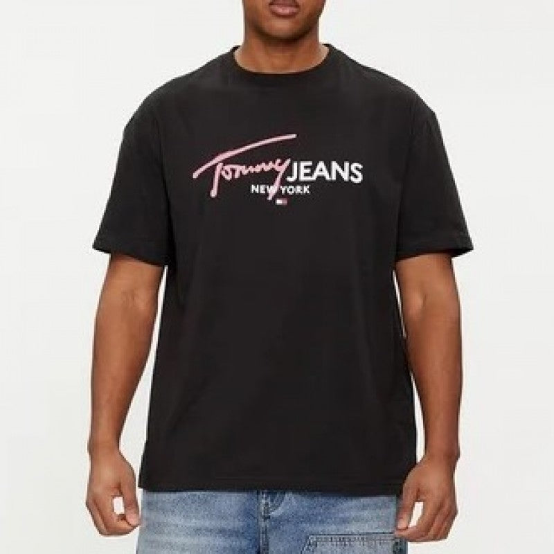 Tommy Jeans pánske tričko TJM Reg Spray Pop Colour čierne
