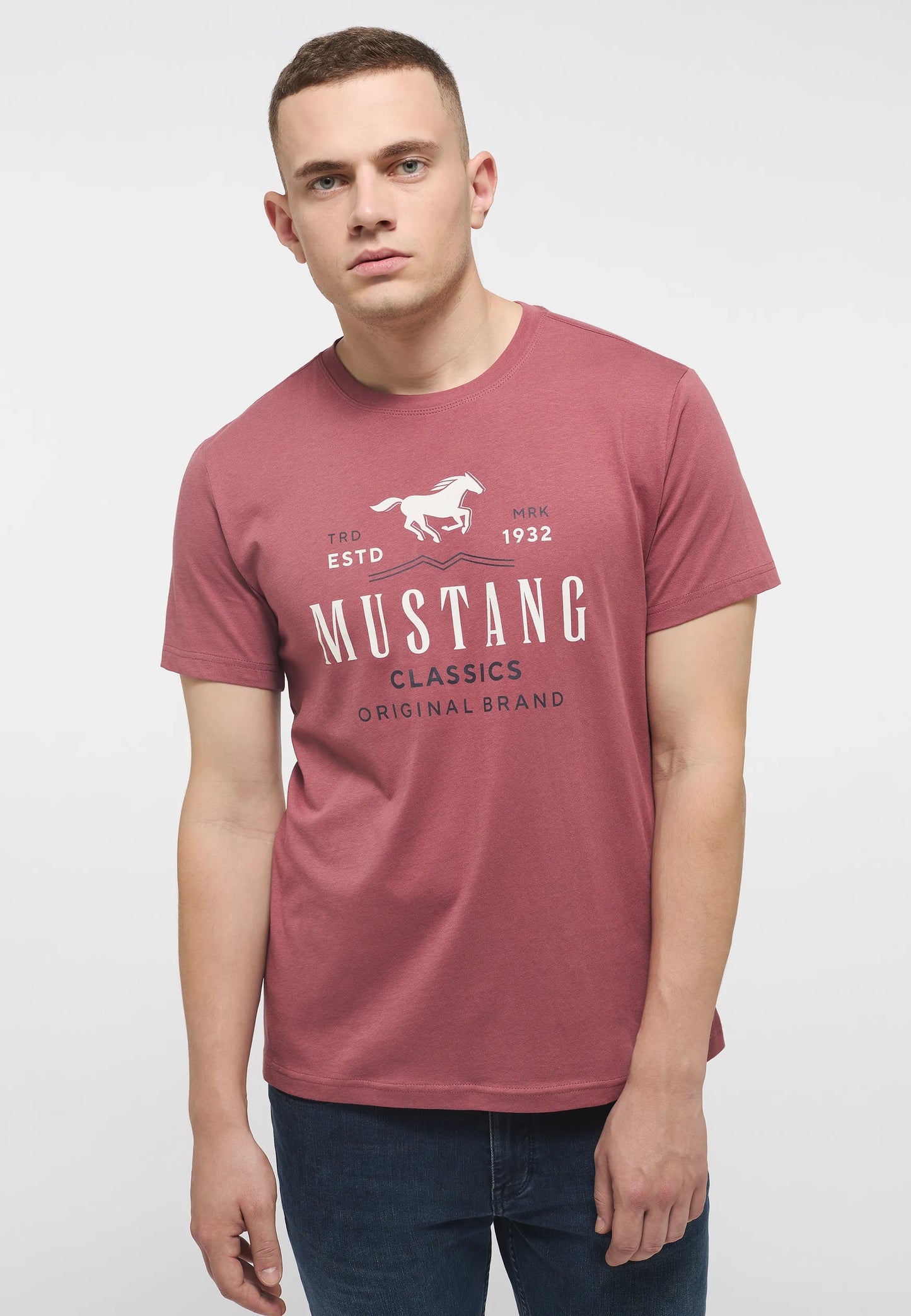 Mustang pánske tričko Alex C Print červené