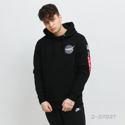 Alpha Industries pánska mikina s kapucňou NASA Space Shuttle čierna