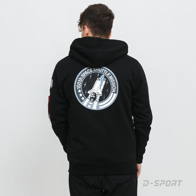 Alpha Industries pánska mikina s kapucňou NASA Space Shuttle čierna