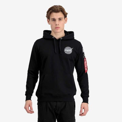 Alpha Industries pánska mikina s kapucňou Space Shuttle Hoody čierna