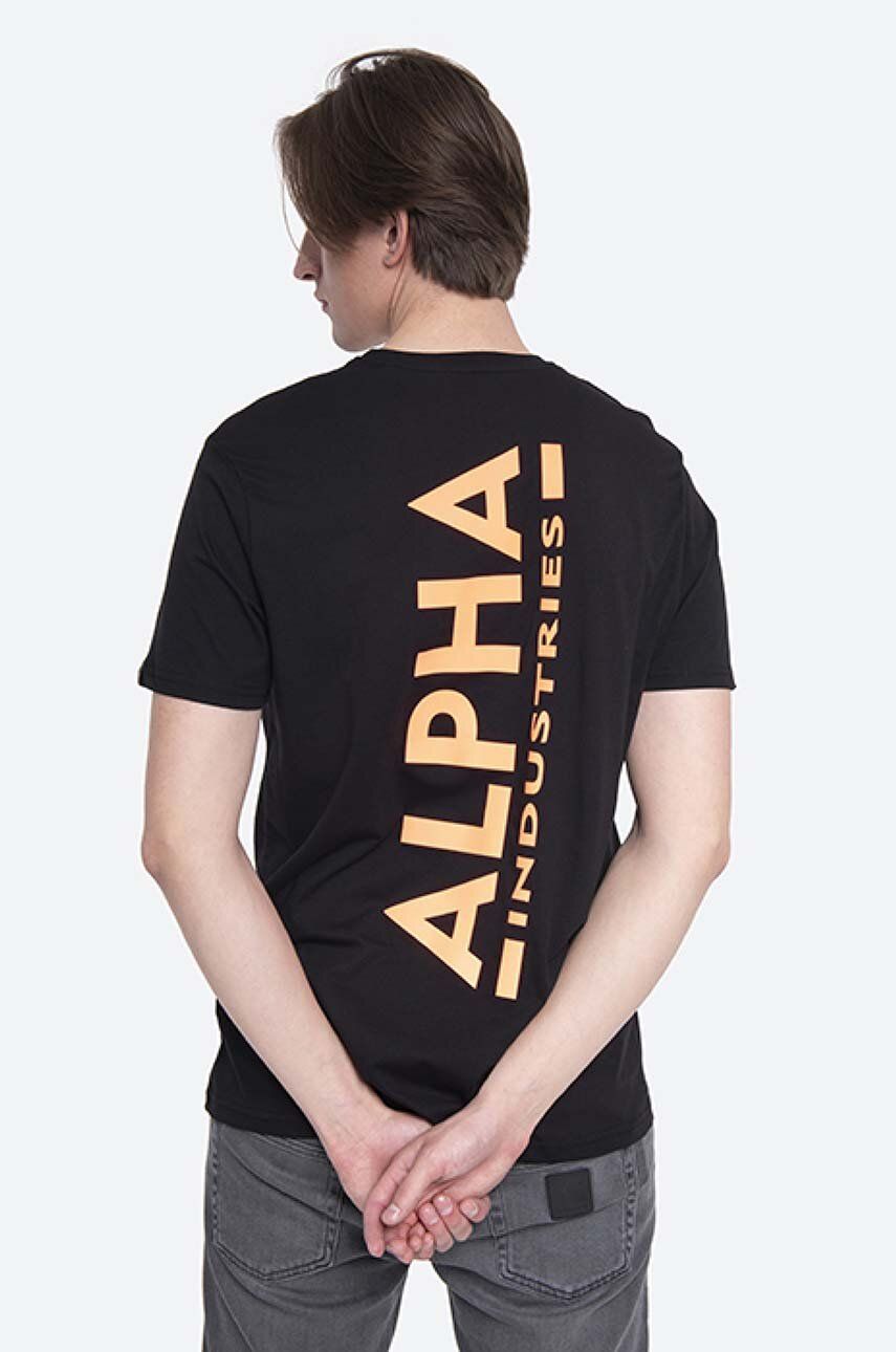 Alpha Industries pánske tričko Backprint - čierne