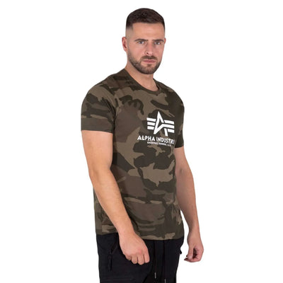 Alpha Industries pánske tričko Basic Olive Camo