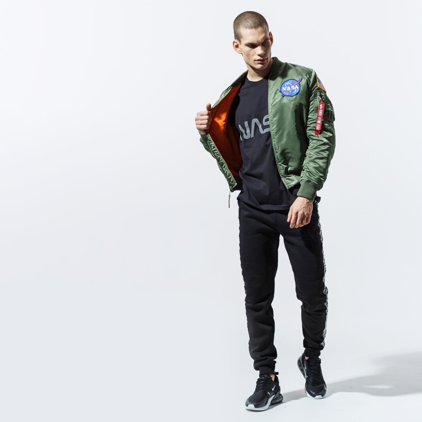 Alpha Industries pánske tričko NASA Reflective čierne