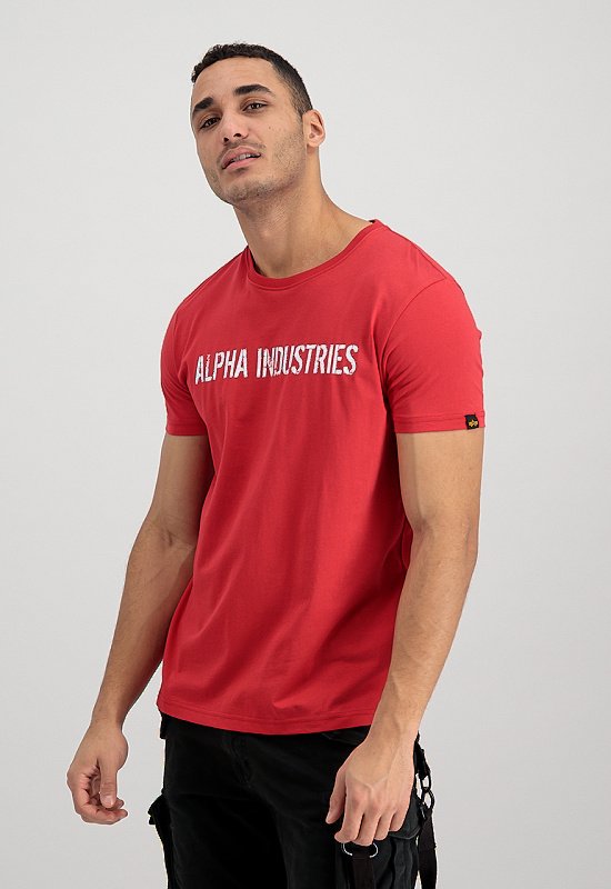 Alpha Industries pánske tričko RBF Moto T - Červené/Biele