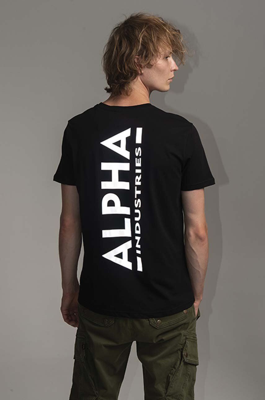 Alpha Industries pánske tričko čierne s logom