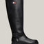 Leather Cleat Knee-High Boots