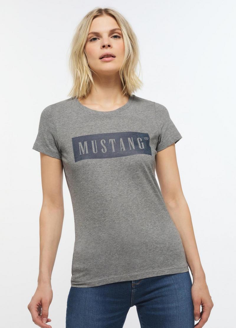 Mustang dámske tričko Alina C Logo Tee sivé