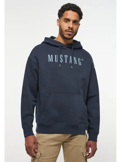 Mustang pánska mikina s kapucňou modrá