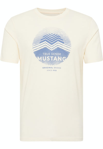 Mustang pánske tričko True Denim krémové