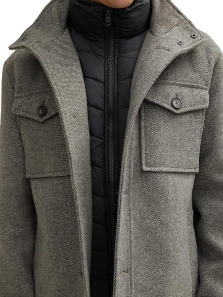 Tom Tailor Wool Jacket 2 in 1, Steel Grey