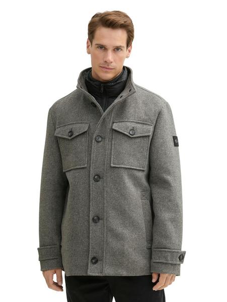 Tom Tailor Wool Jacket 2 in 1, Steel Grey