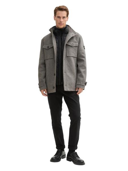 Tom Tailor Wool Jacket 2 in 1, Steel Grey