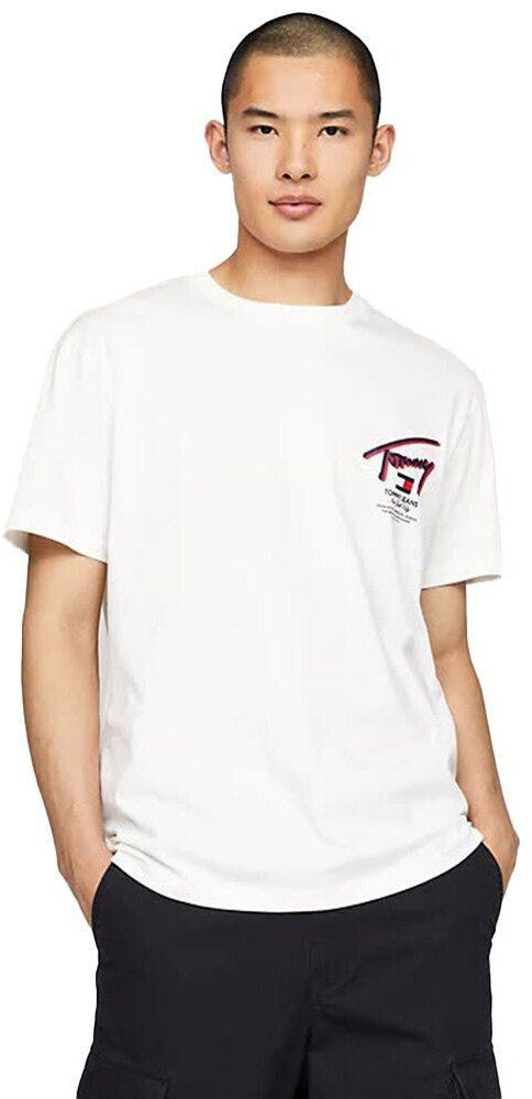 Tommy Hilfiger pánske tričko Signature Back Logo T-Shirt biele