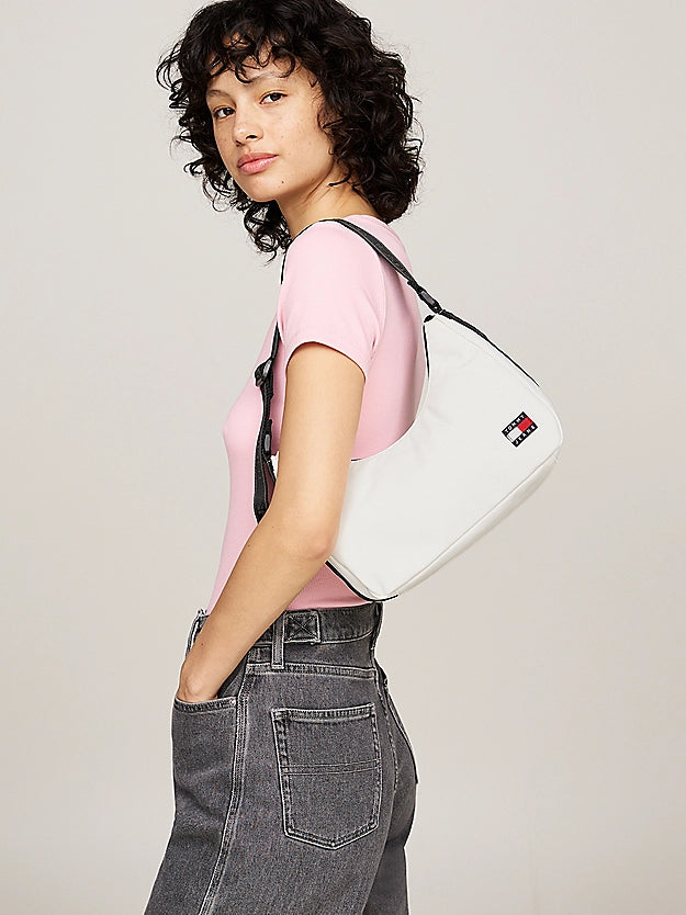 Tommy Jeans Essential Repeat Logo Shoulder Kabelka Bielá