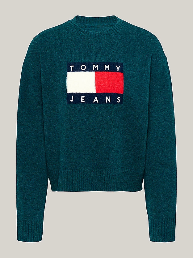 Tommy Jeans Mélange Relaxed Jumper with Wool dámský pulóver