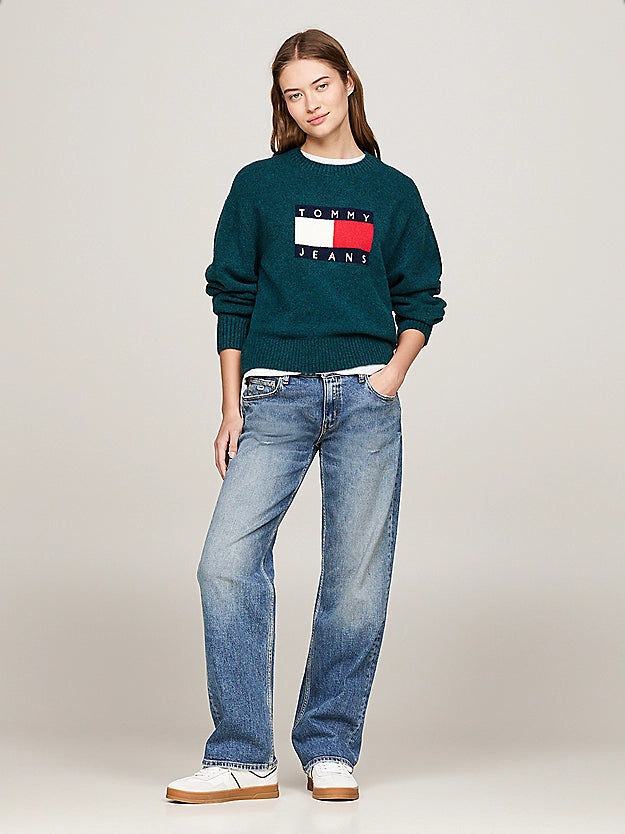 Tommy Jeans Mélange Relaxed Jumper with Wool dámský pulóver