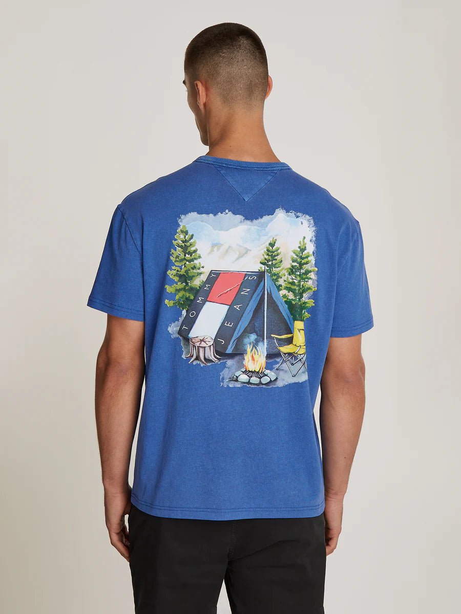 Tommy Jeans Novelty Logo Crew Neck T-Shirt in Blue
