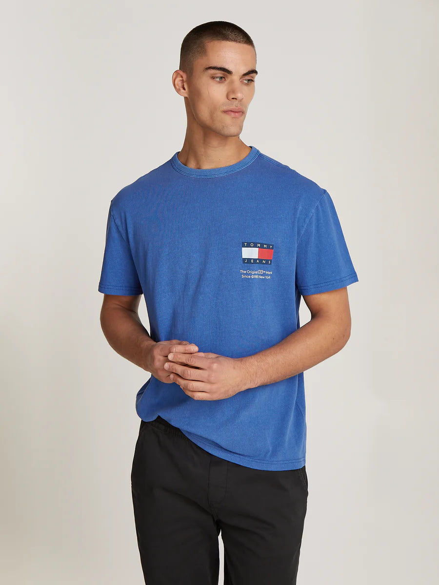 Tommy Jeans Novelty Logo Crew Neck T-Shirt in Blue