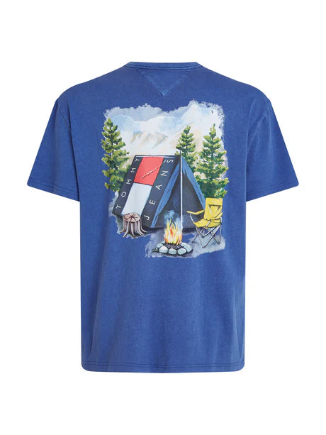 Tommy Jeans Novelty Logo Crew Neck T-Shirt in Blue