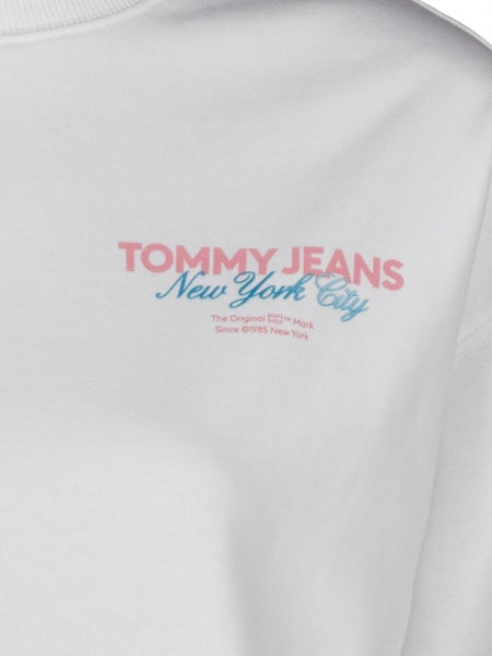 Tommy Jeans dámska mikina biela s výšivkou