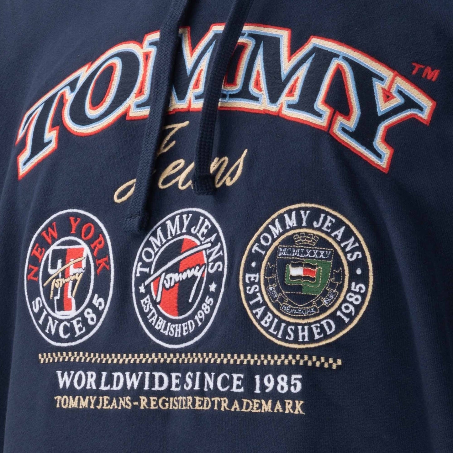 Tommy Jeans pánska mikina Skater Luxe s kapucňou modrá