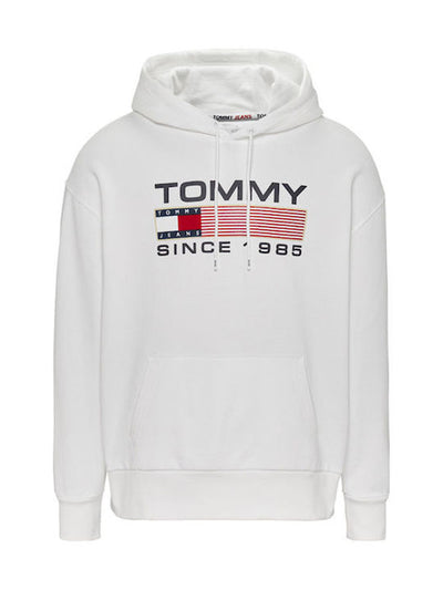 Tommy Jeans pánska mikina biela s kapucňou